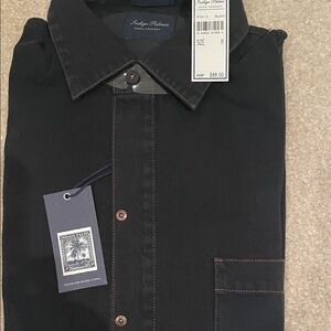 Indigo Palms Black Button-Up Shirt